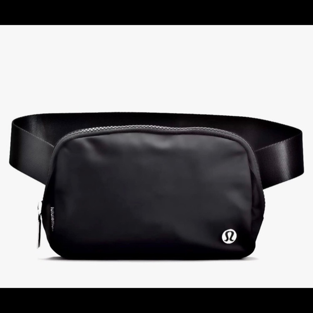 Black lululemon belt bag.